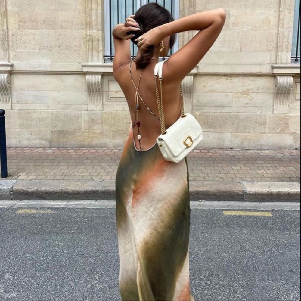 Zara tie dye midi slip dress NWT